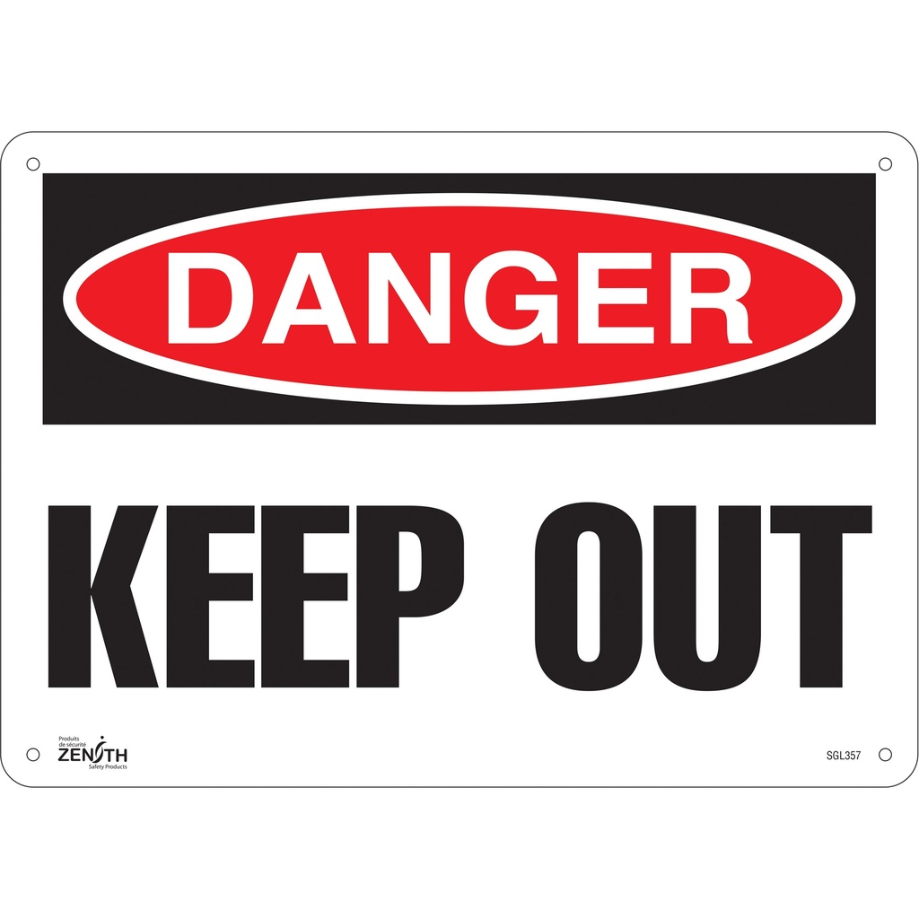 Enseigne «Keep Out» Plastique 14" x 10"