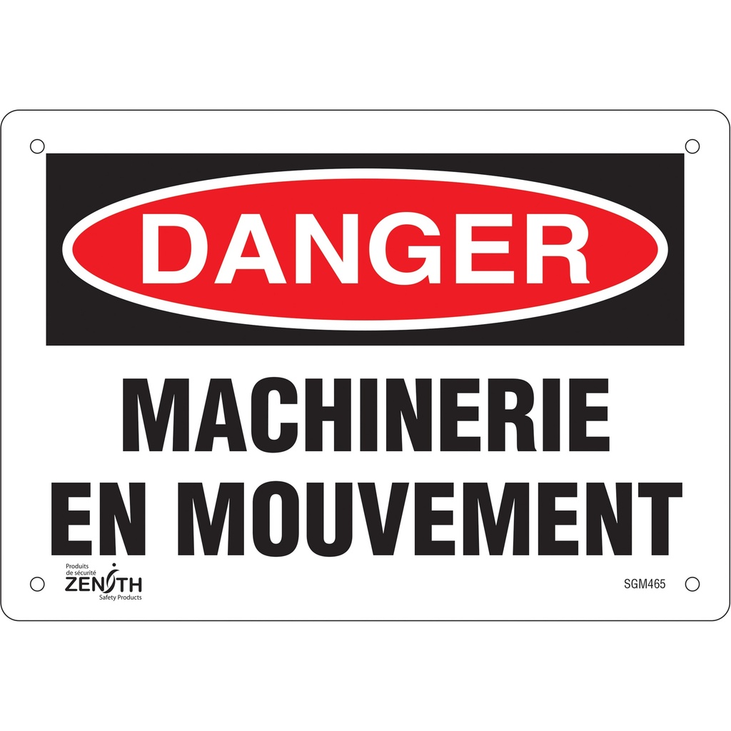 Enseigne «Machinerie en Mouvement» Aluminium 10" x 7"
