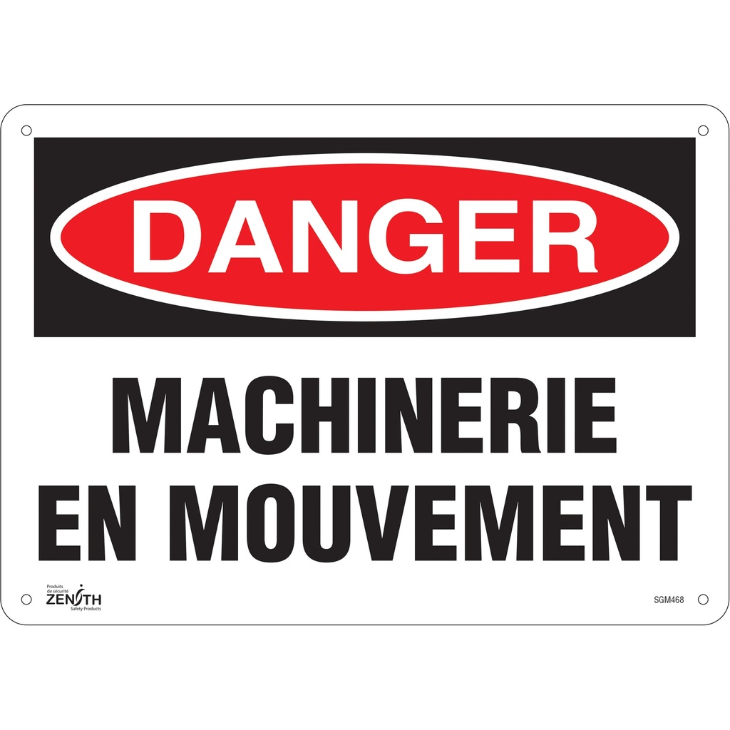 Enseigne «Machinerie en Mouvement» Aluminium 14" x 10"
