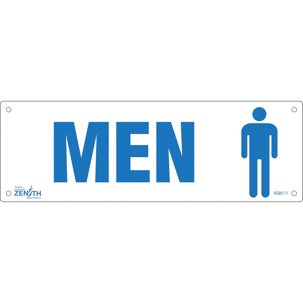 Enseigne «Men» Plastique 12" x 4"