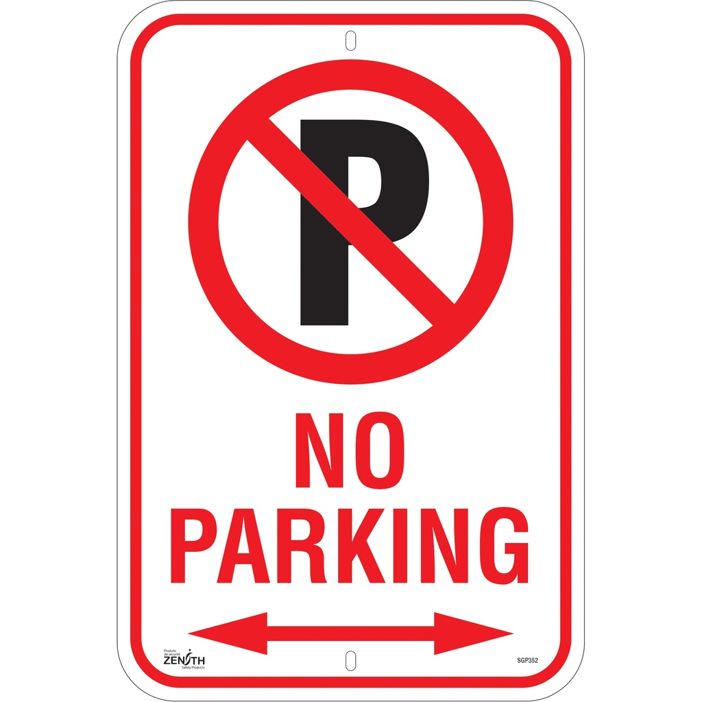 Enseigne «No Parking» Aluminium 12" x 18"