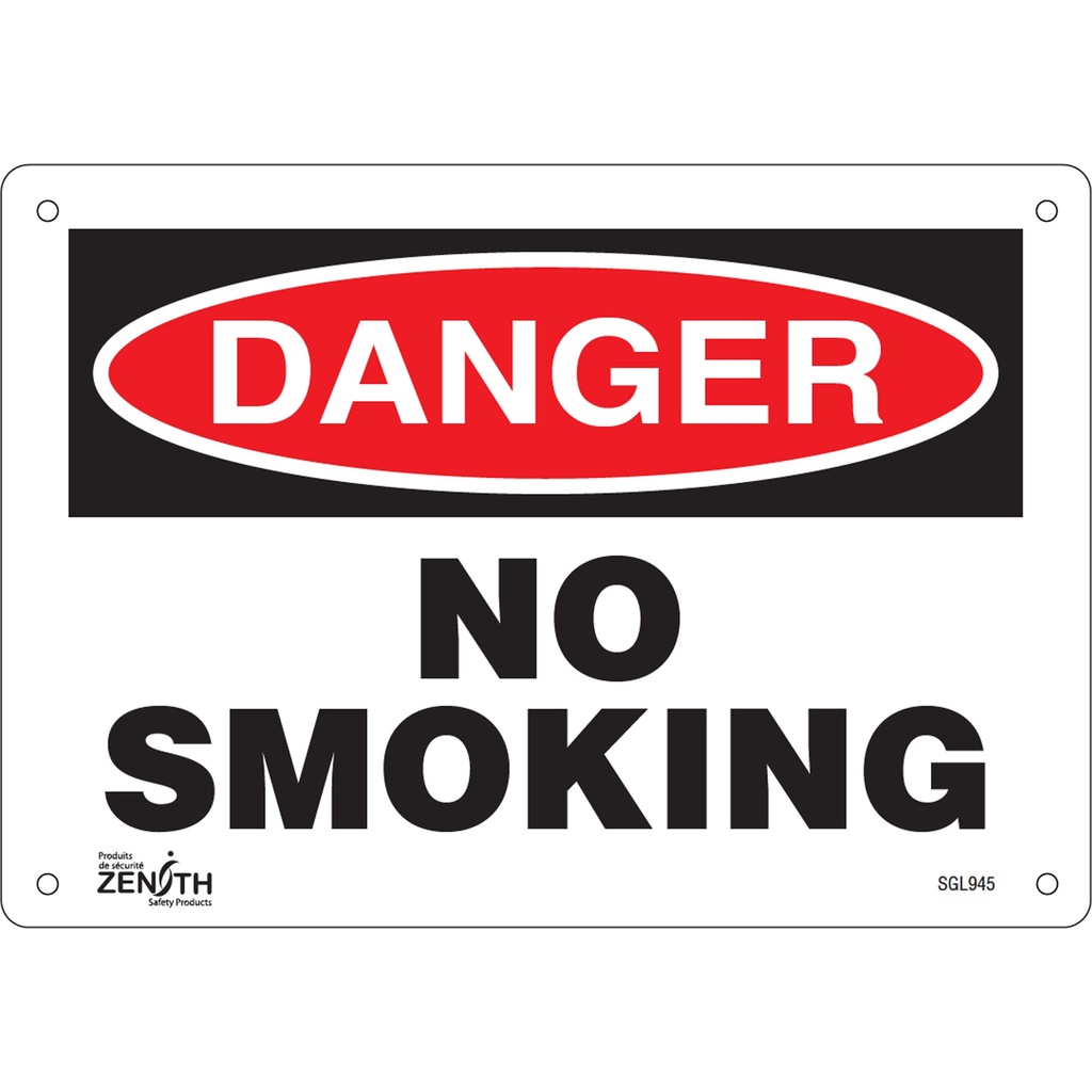 [ZEN-SGL945] Enseigne «No Smoking» Aluminium 10" x 7"