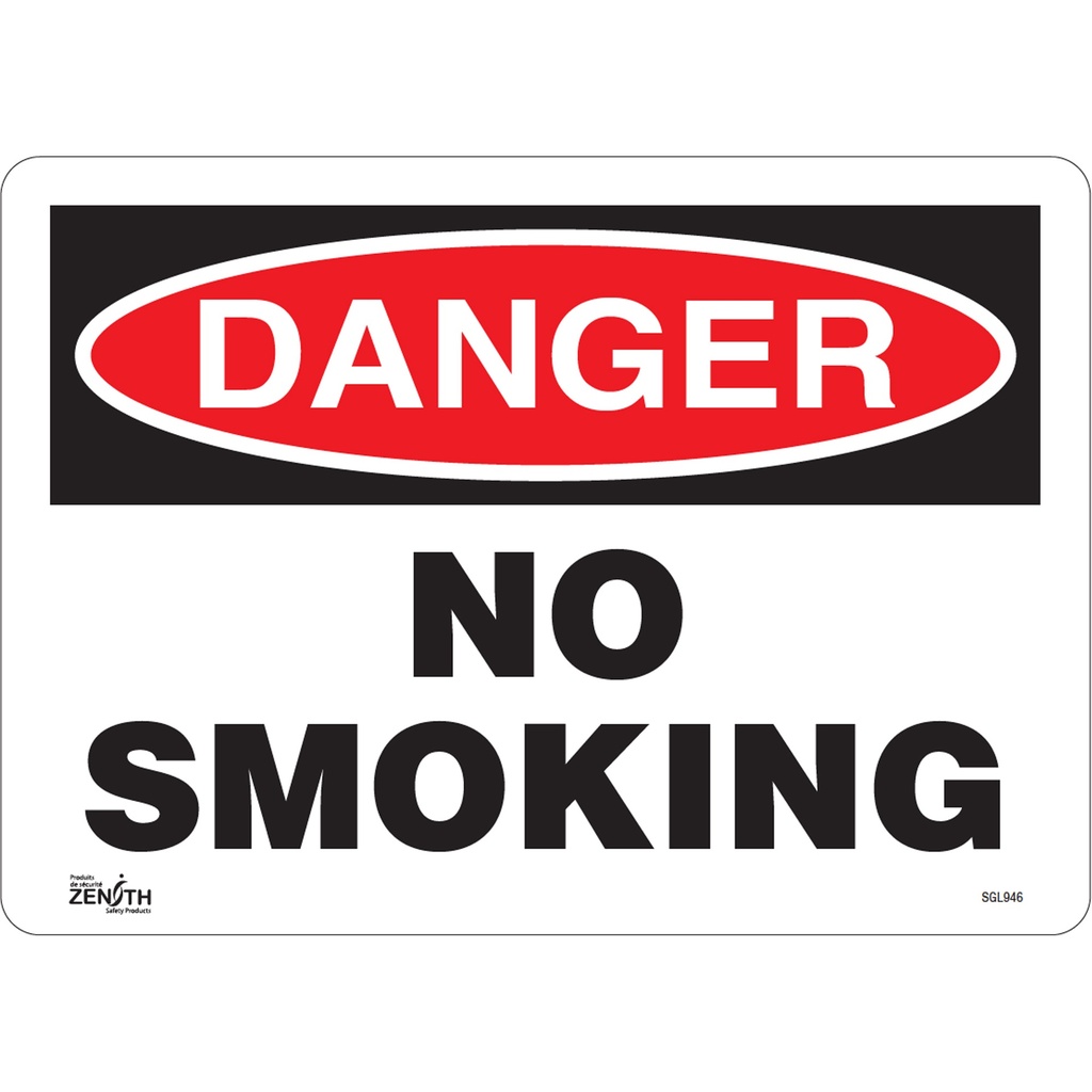 Enseigne «No Smoking» Vinyle 14" x 10"