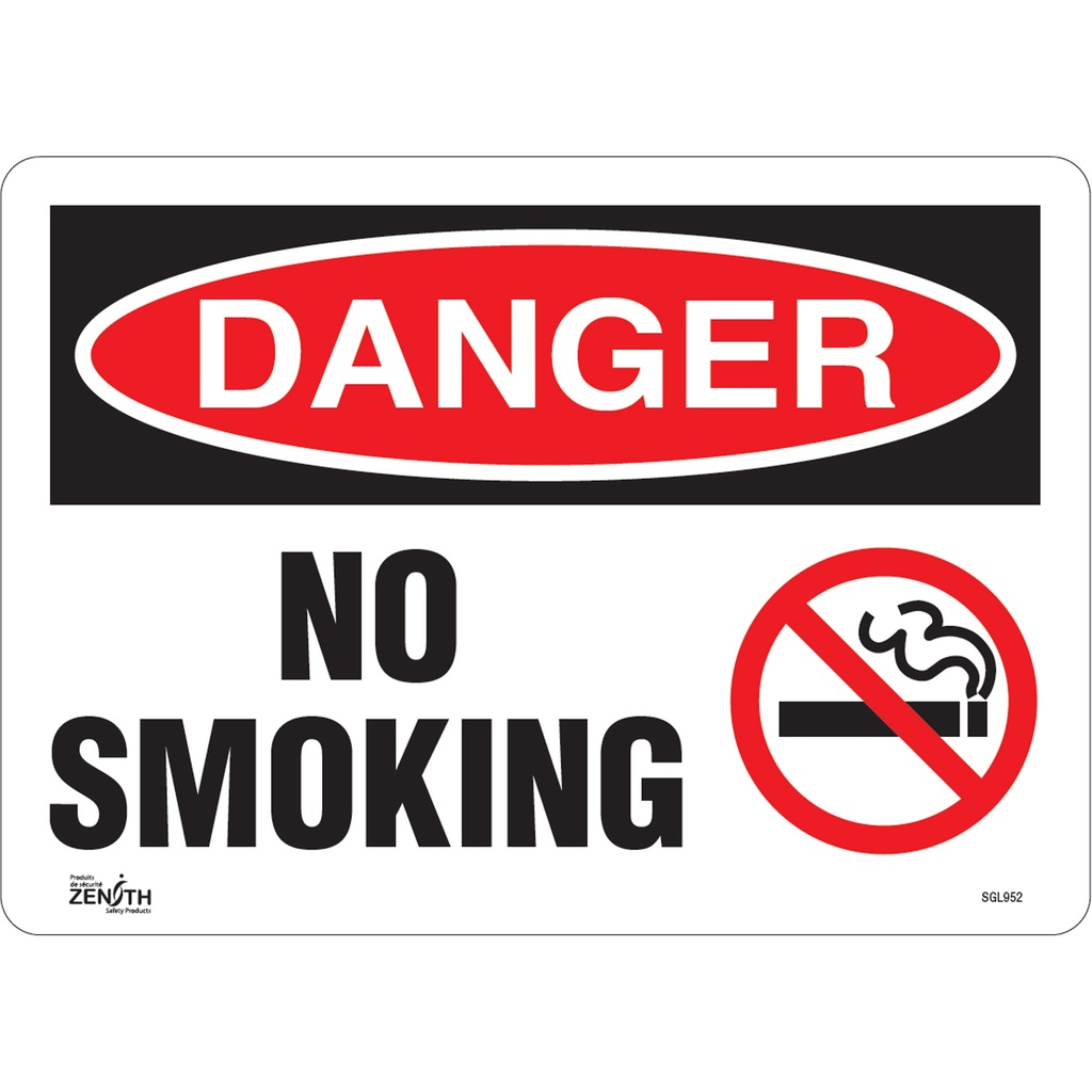 [ZEN-SGL952] Enseigne «No Smoking» Vinyle 14" x 10"