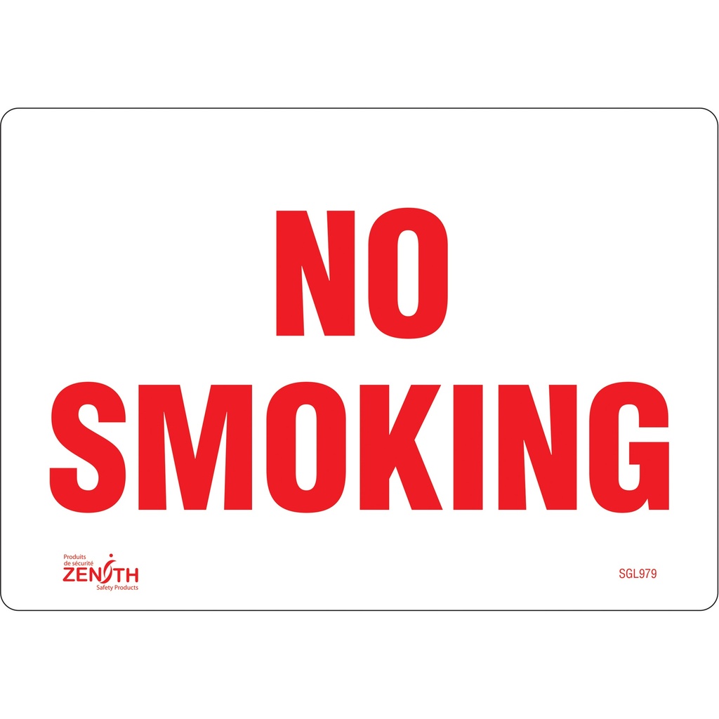 [ZEN-SGL979] Enseigne «No Smoking» Vinyle 10" x 7"