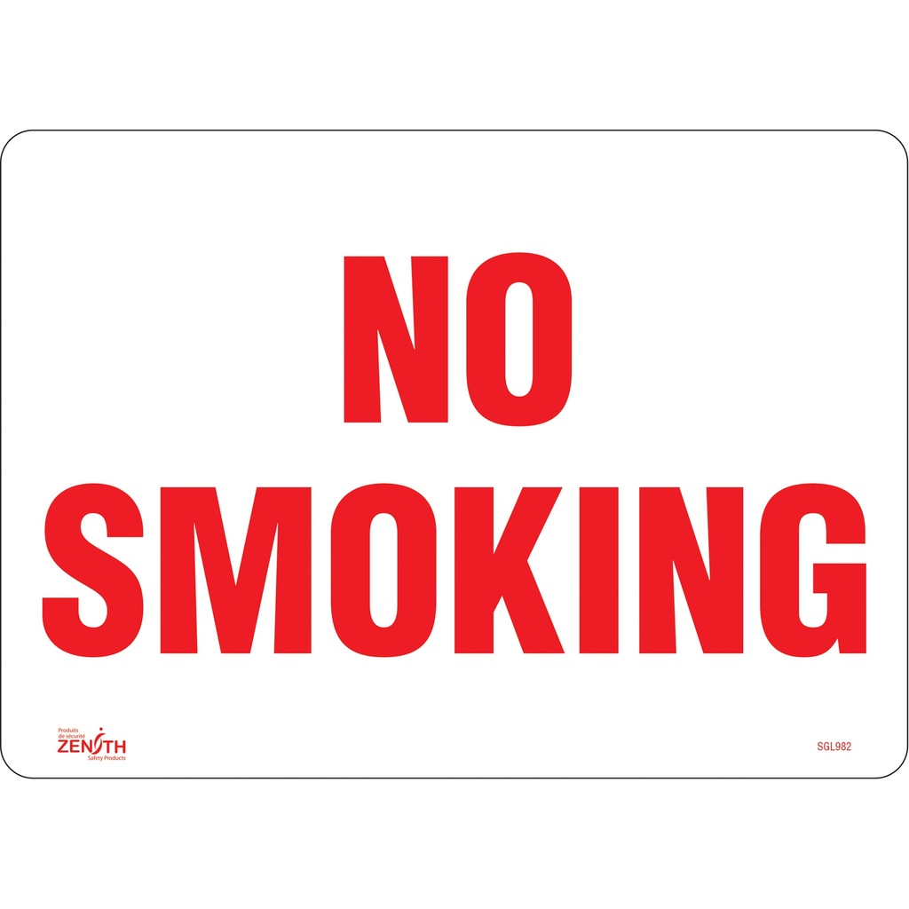 Enseigne «No Smoking» Vinyle 14" x 10"