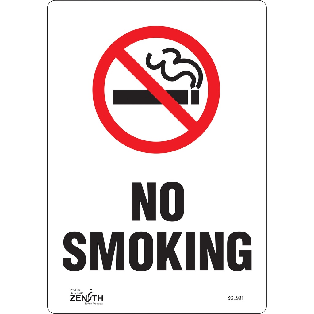 Enseigne «No Smoking» Vinyle 7" x 10"