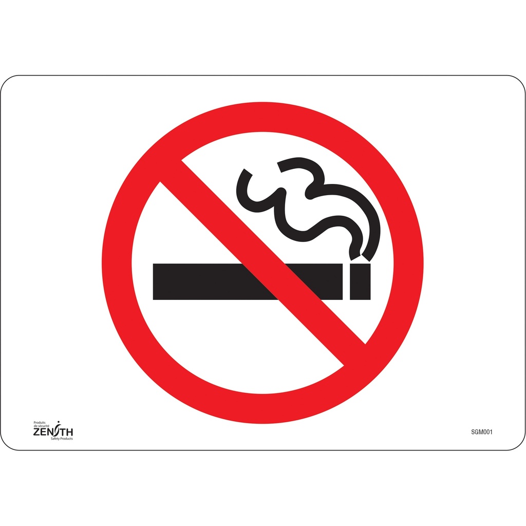 Enseigne «No Smoking» Vinyle 14" x 10"