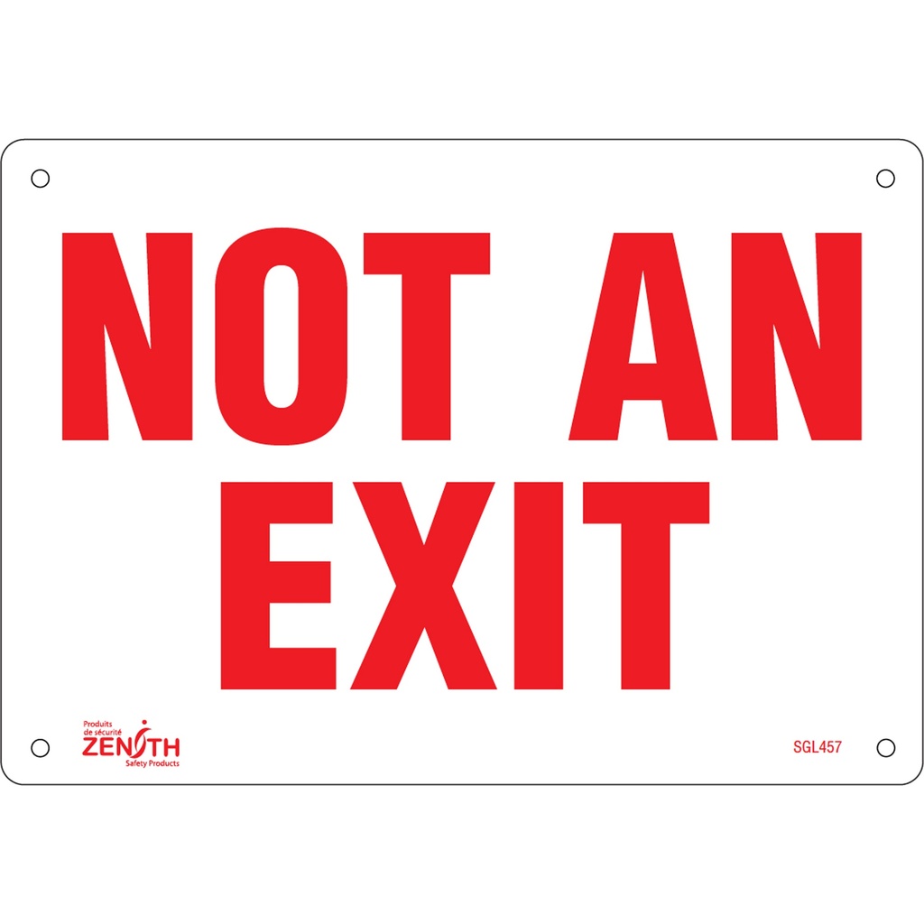 Enseigne «Not An Exit» Aluminium 10" x 7"