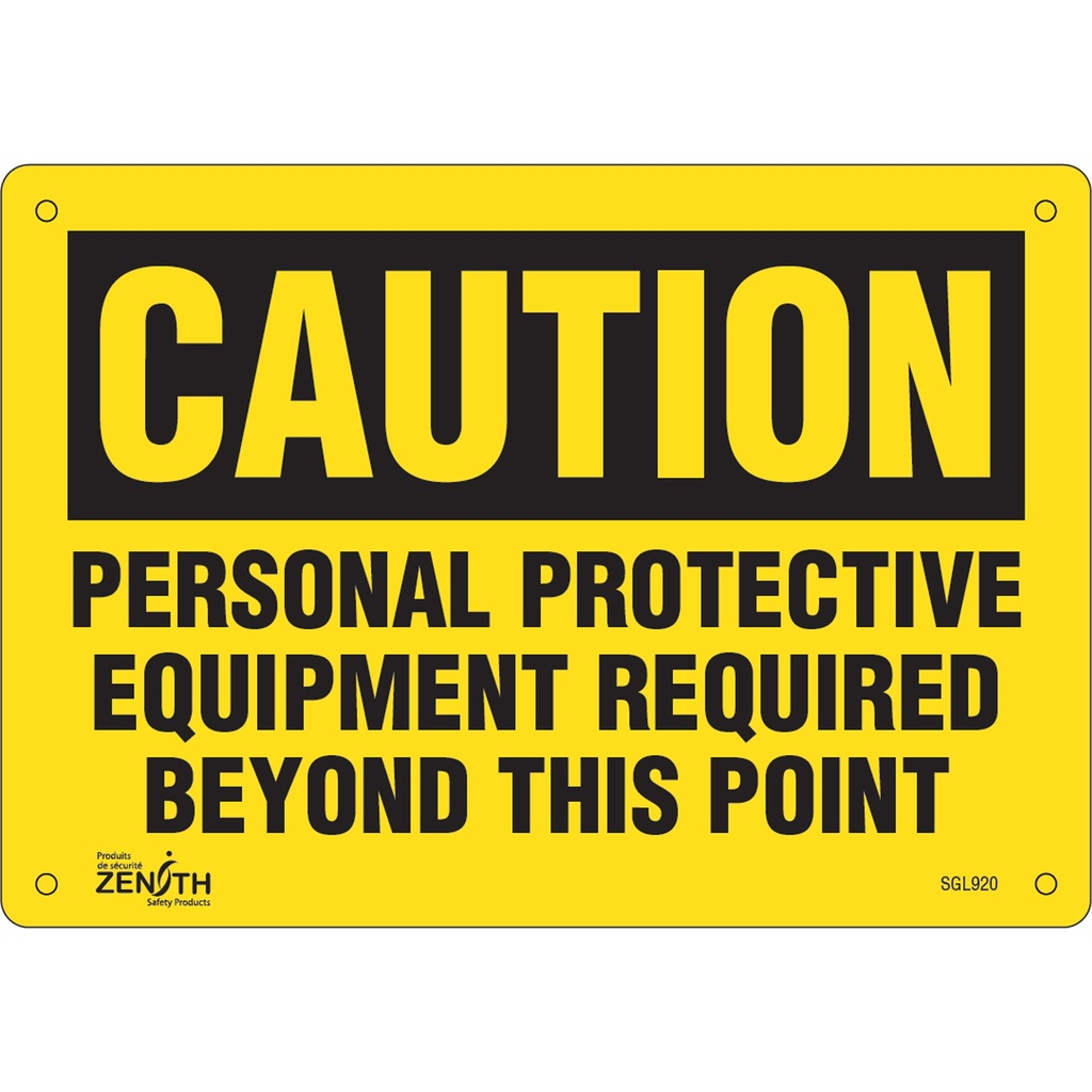 Enseigne «Personal Protective Equipment Required» Plastique 10" x 7"