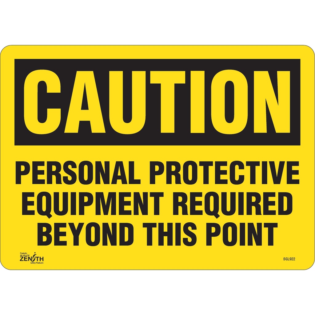 Enseigne «Personal Protective Equipment Required» Vinyle 14" x 10"