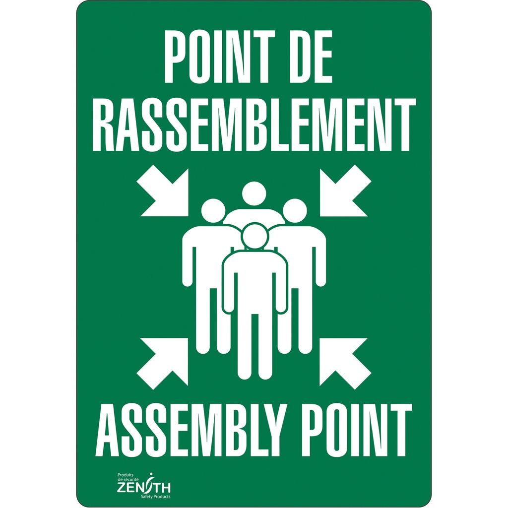 Enseigne «Point de rassemblement/Assembly Point» Vinyle 7" x 10"