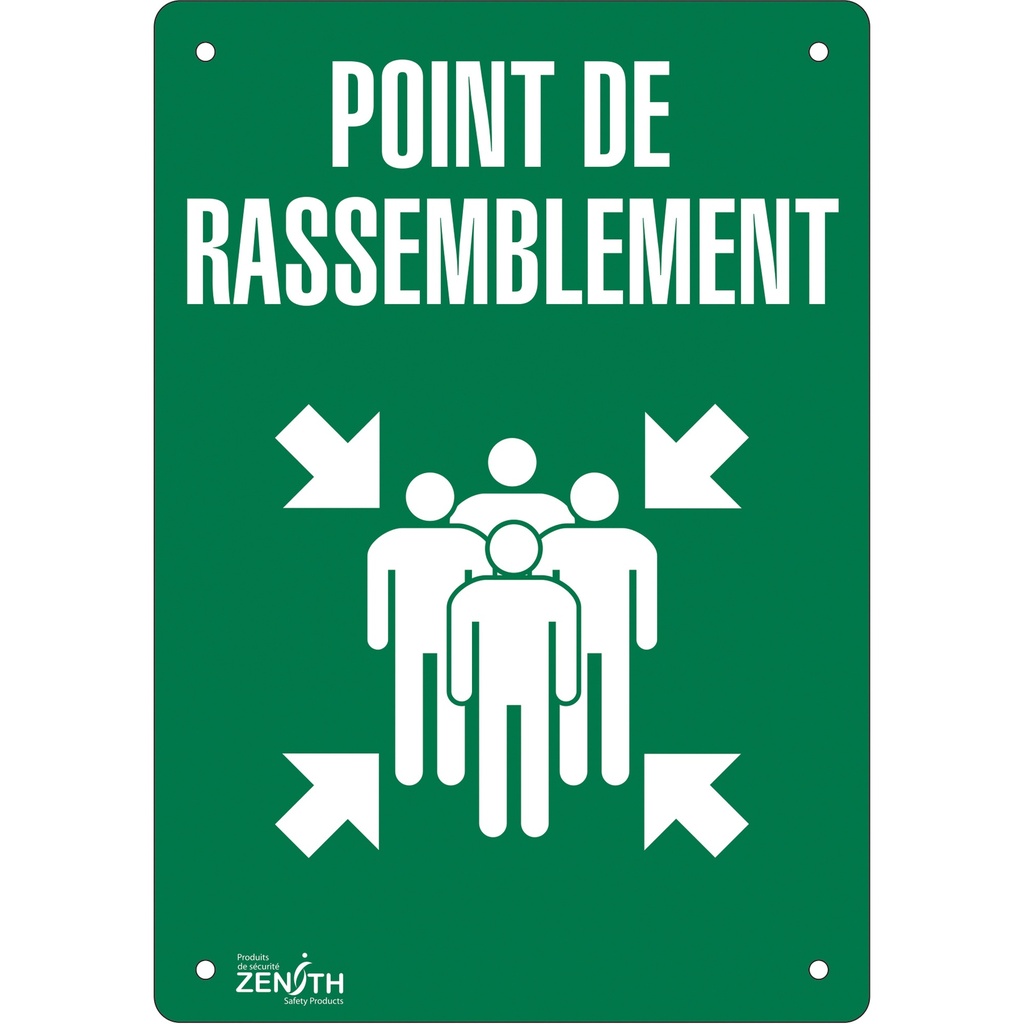 Enseigne «Point de rassemblement» Aluminium 14" x 20"