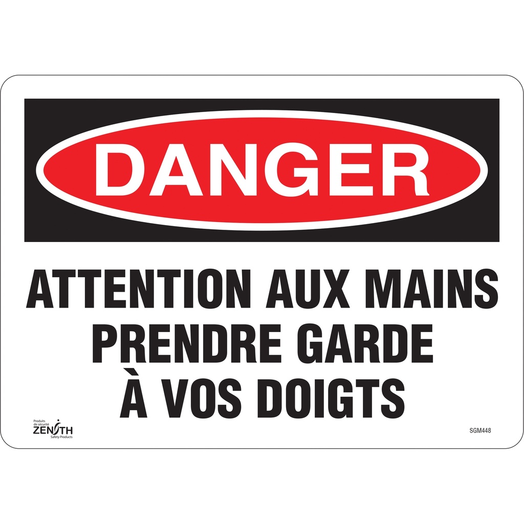 Enseigne «Prendre Garde À Vos Doigts» Vinyle 14" x 10"