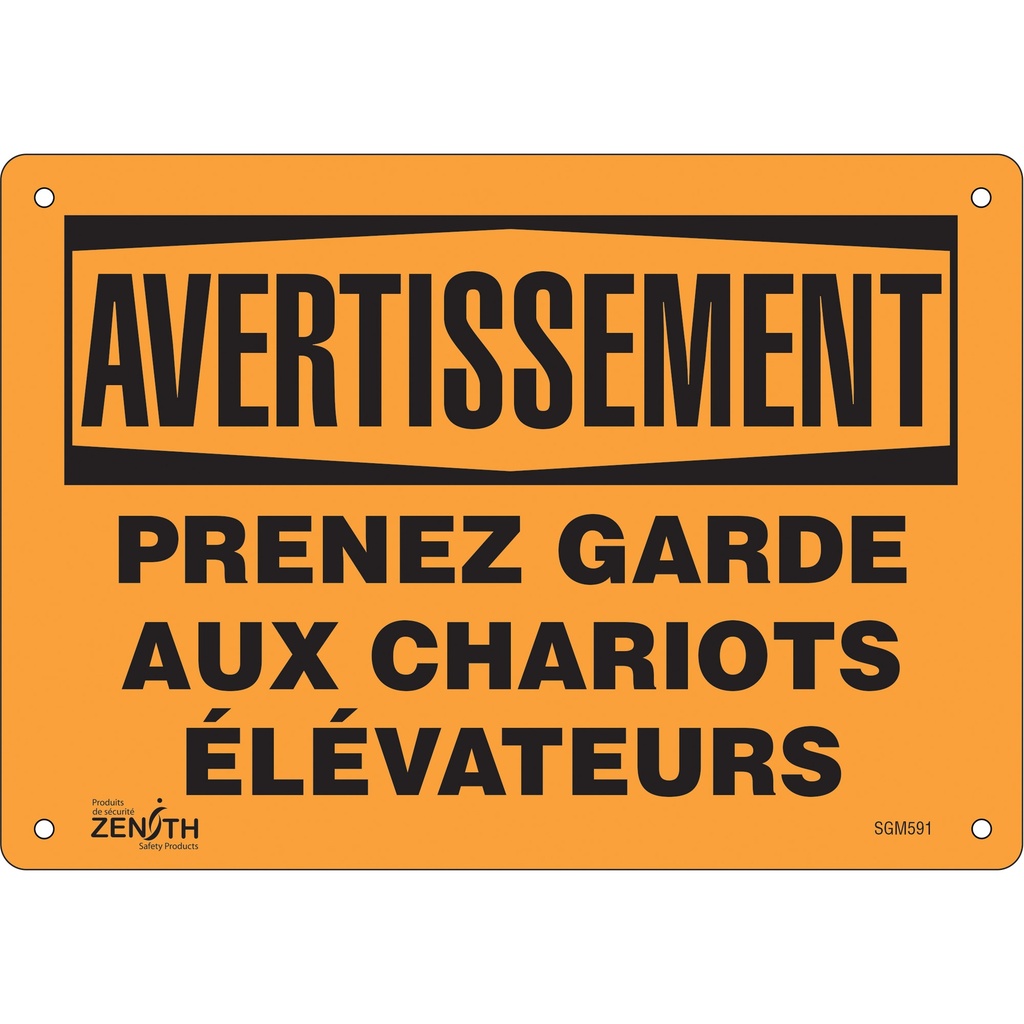 Enseigne «Prenez Garde» Aluminium 10" x 7"