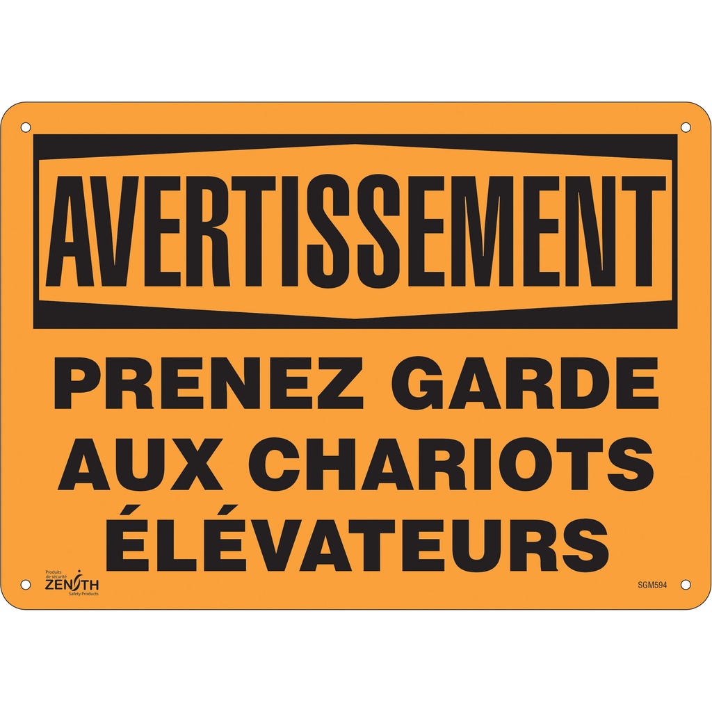 Enseigne «Prenez Garde» Aluminium 14" x 10"