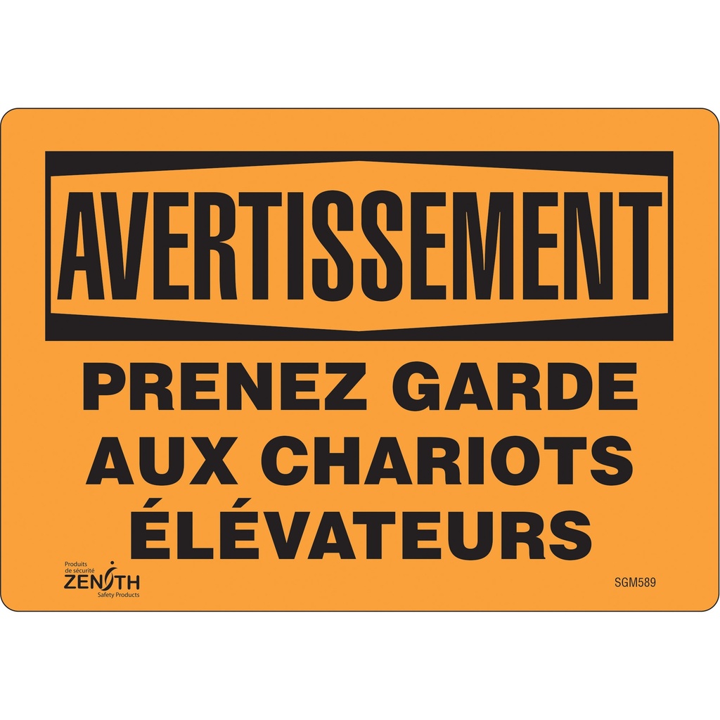 Enseigne «Prenez Garde» Vinyle 10" x 7"