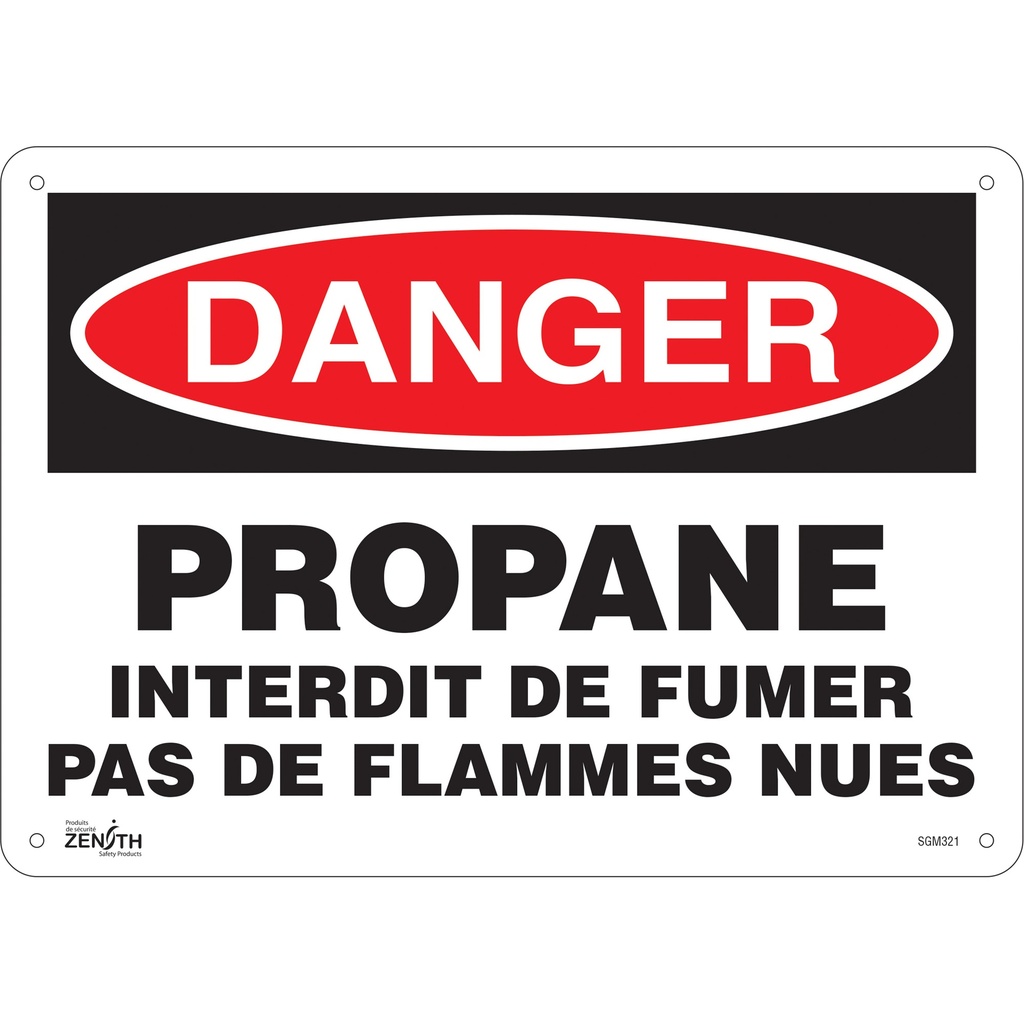 Enseigne «Propane - Interdit De Fumer» Plastique 14" x 10"