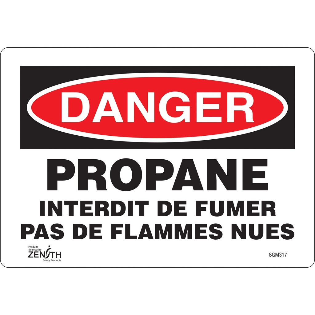 Enseigne «Propane - Interdit De Fumer» Vinyle 10" x 7"