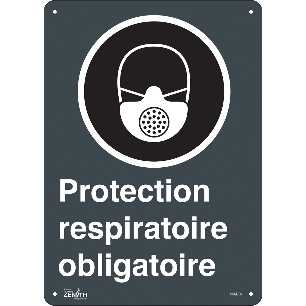 [ZEN-SGM707] Enseigne «Protection Respiratoire Obligatoire» Plastique 10" x 14"