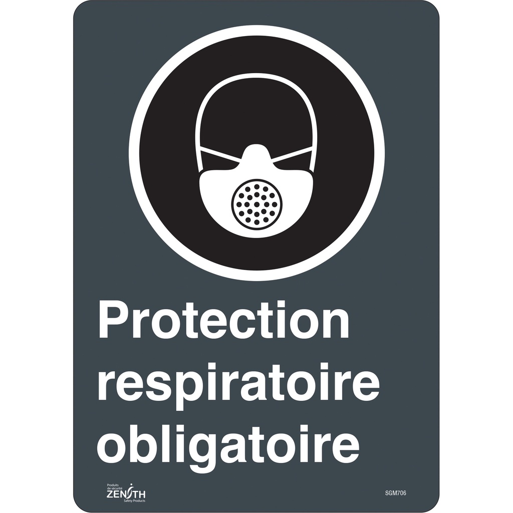 Enseigne «Protection Respiratoire Obligatoire» Vinyle 10" x 14"