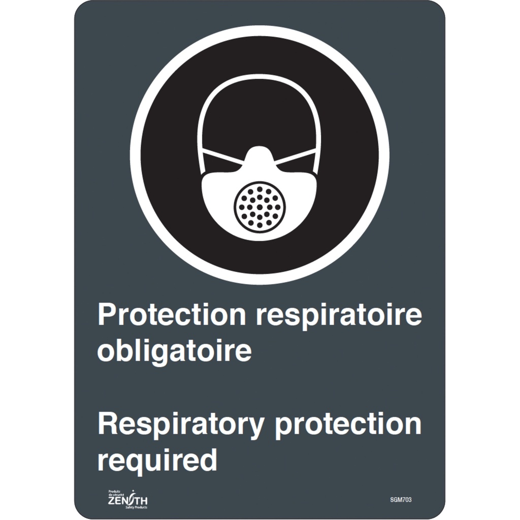 Enseigne «Protection Respiratoire Respiratory Protection» Vinyle 10" x 14"