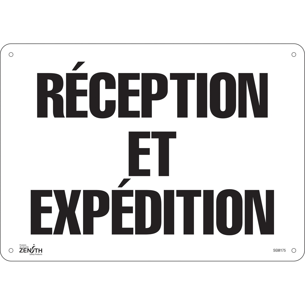 Enseigne «Réception et Expédition» Plastique 14" x 10"