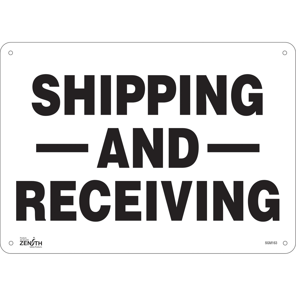 Enseigne «Shipping And Receiving» Plastique 14" x 10"