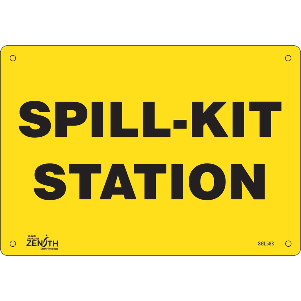 Enseigne «Spill Kit Station» Plastique 10" x 7"
