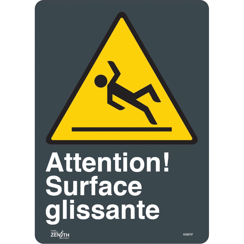 Enseigne «Surface Glissante» Vinyle 10" x 14"