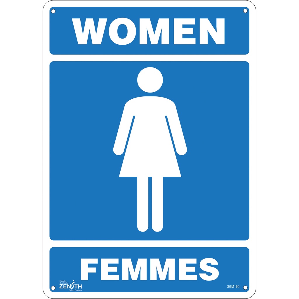 Enseigne «Women - Femmes» Aluminium 10" x 14"