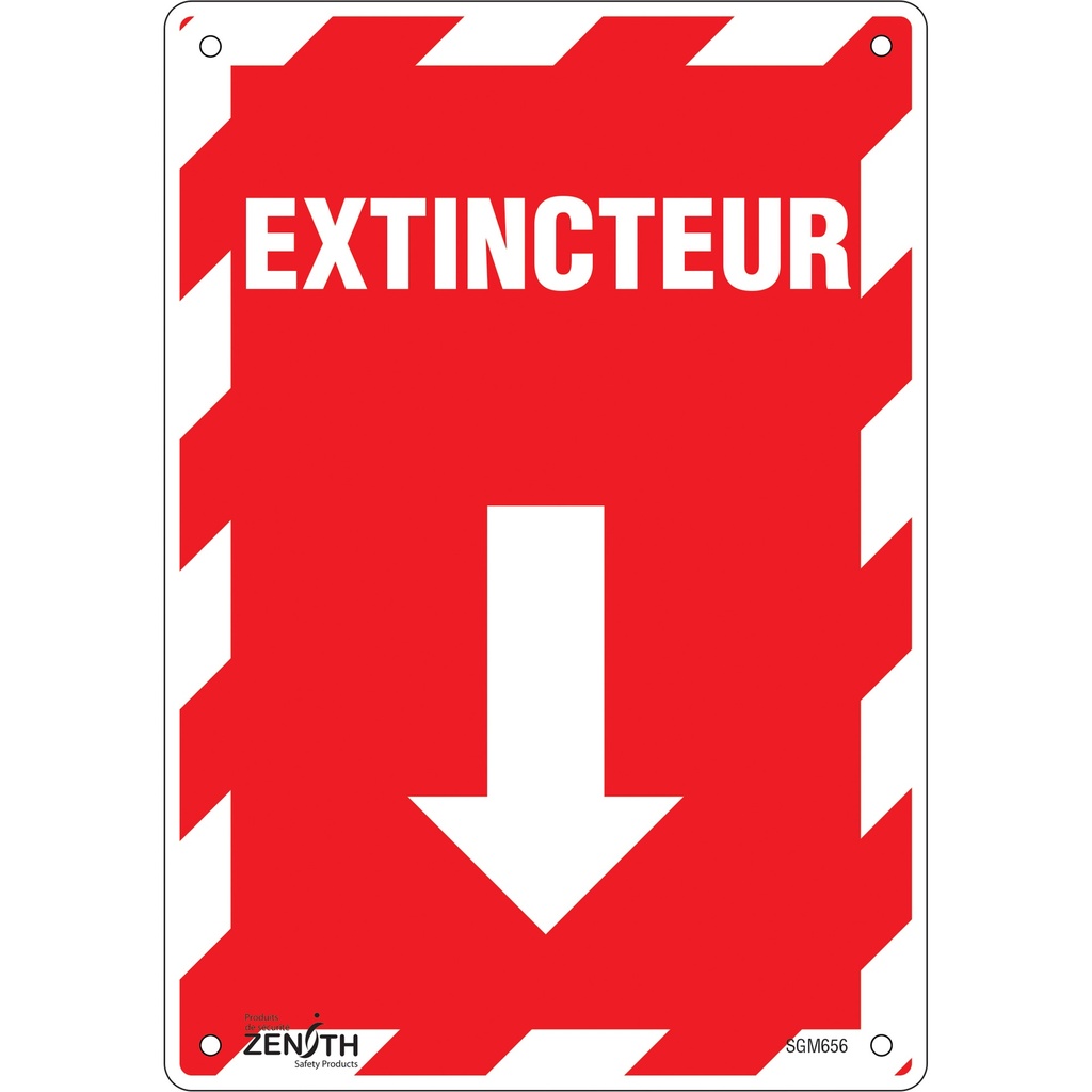 Enseigne avec flèche «Extincteur» Plastique 7" x 10"