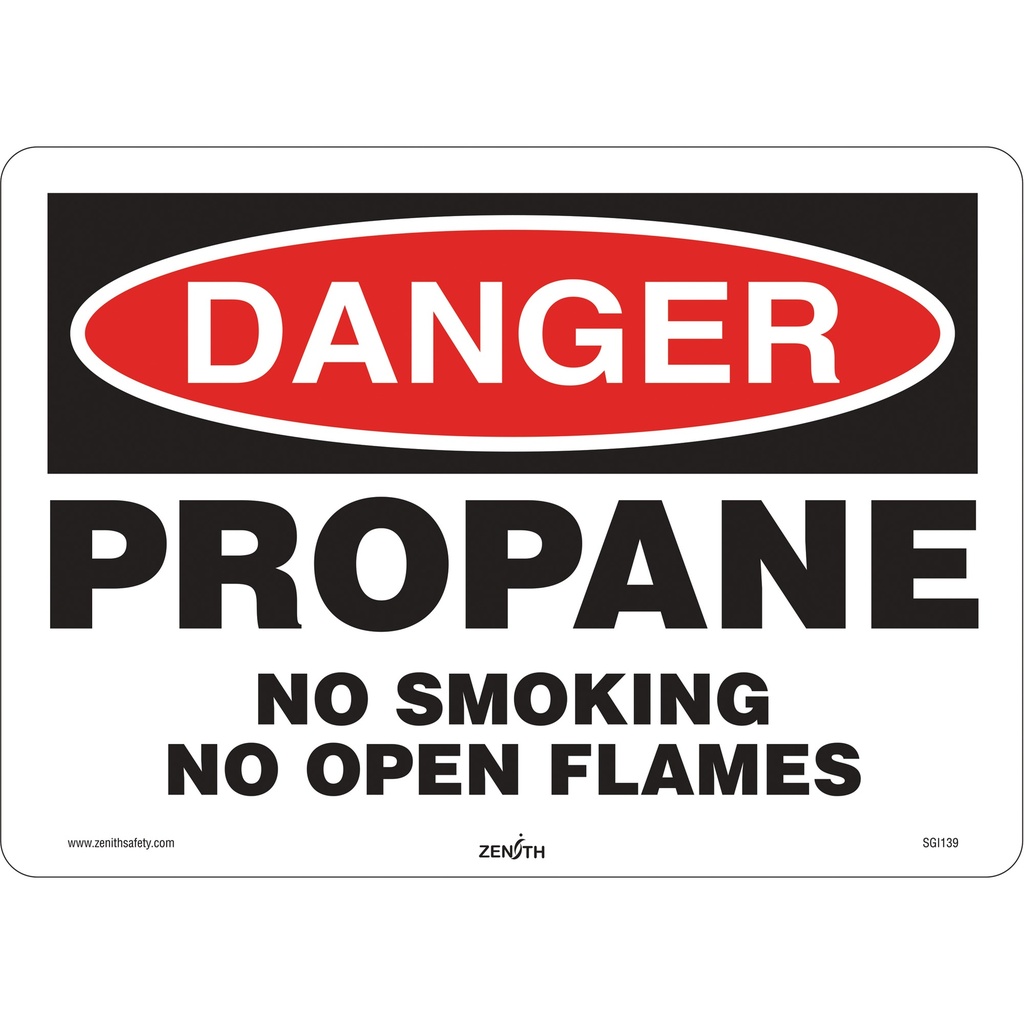 Enseigne de sécurité «Danger Propane» Vinyle 14" x 10"