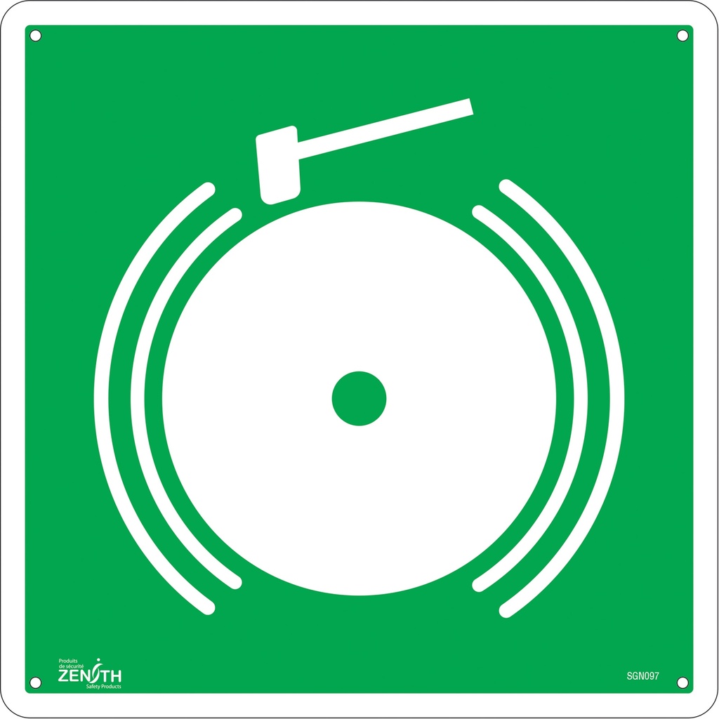 Enseigne de sécurité conforme à la CSA - Emergency Alarm Plastique 12" x 12"