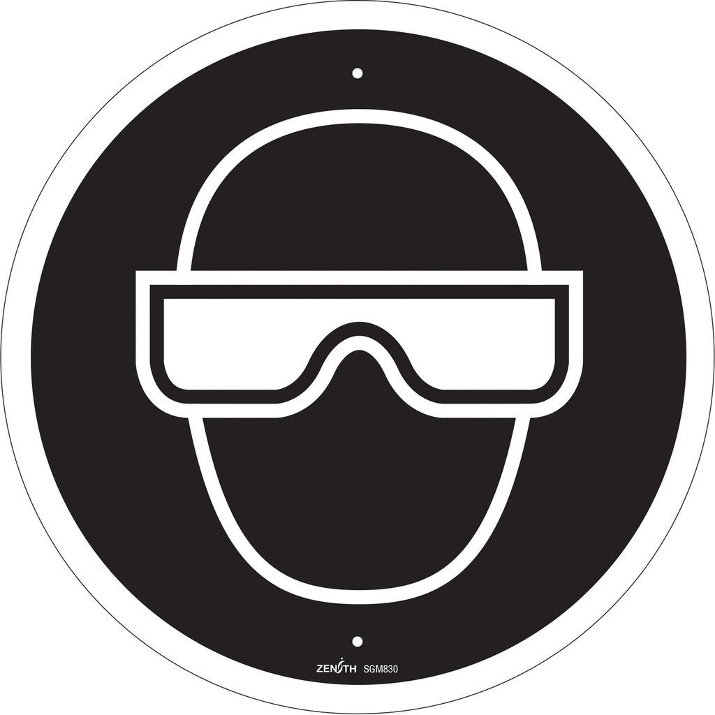 [ZEN-SGM830] Enseigne de sécurité conforme à la CSA - Eye Protection Required Plastique 12" x 12"