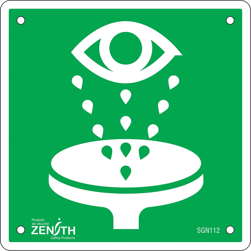 Enseigne de sécurité conforme à la CSA - Eye Wash Plastique 6" x 6"