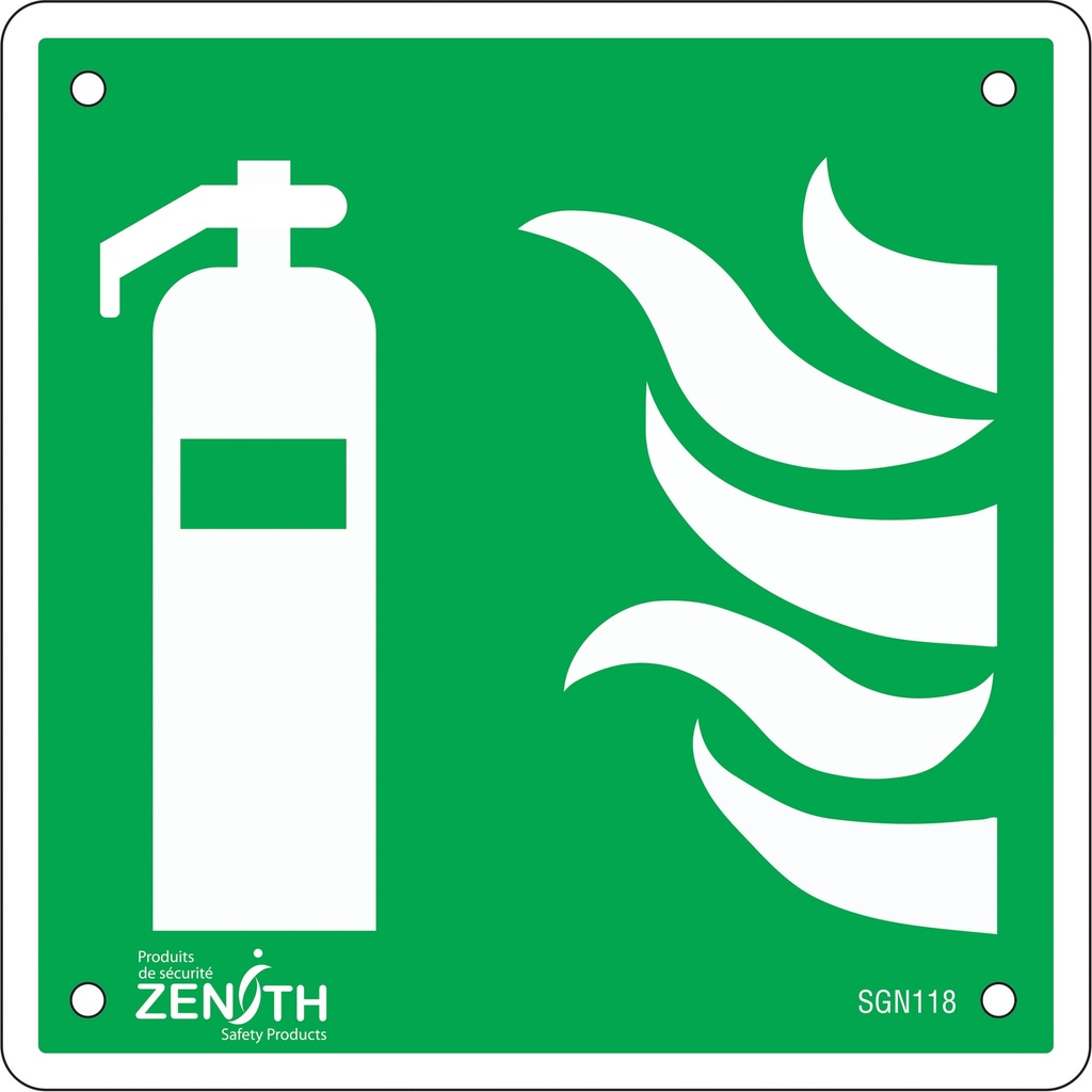 Enseigne de sécurité conforme à la CSA - Fire Extinguisher Plastique 6" x 6"