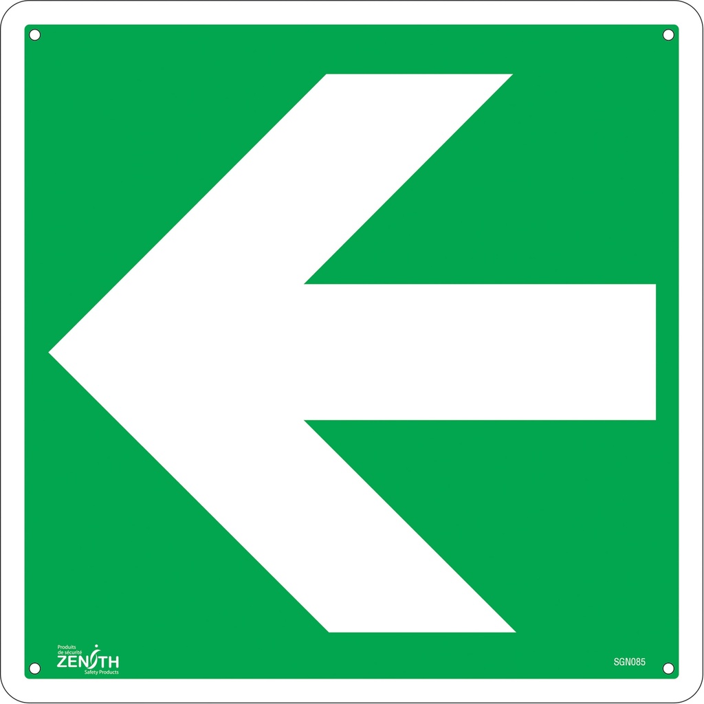 Enseigne de sécurité conforme à la CSA - Flèche Plastique 12" x 12"