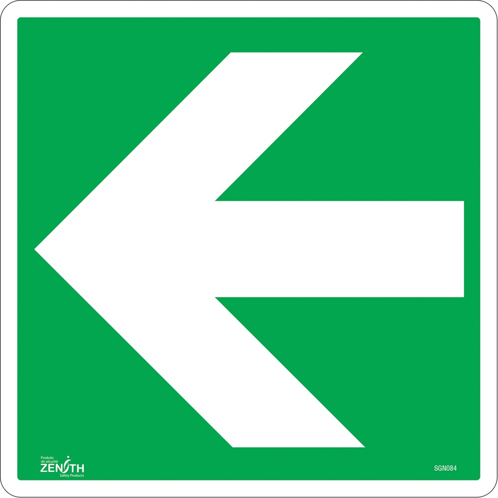 [ZEN-SGN084] Enseigne de sécurité conforme à la CSA - Flèche Vinyle 12" x 12"