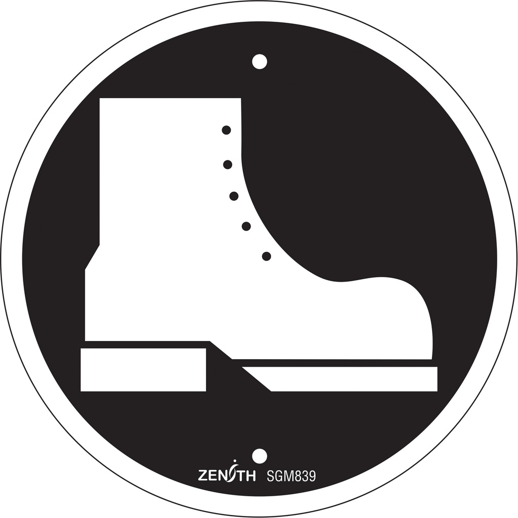 [ZEN-SGM839] Enseigne de sécurité conforme à la CSA - Foot Protection Required Plastique 6" x 6"
