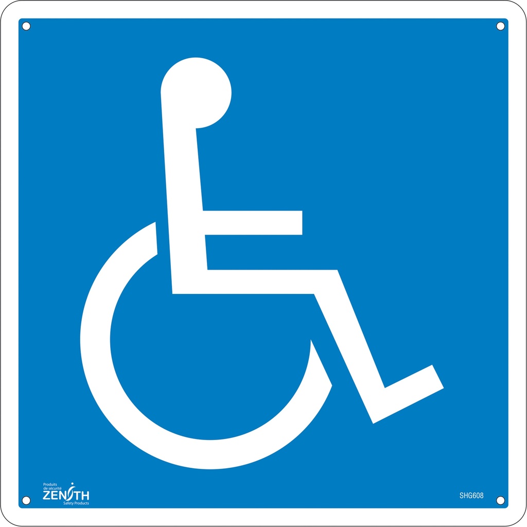 Enseigne de sécurité conforme à la CSA - Handicap Aluminium 12" x 12"