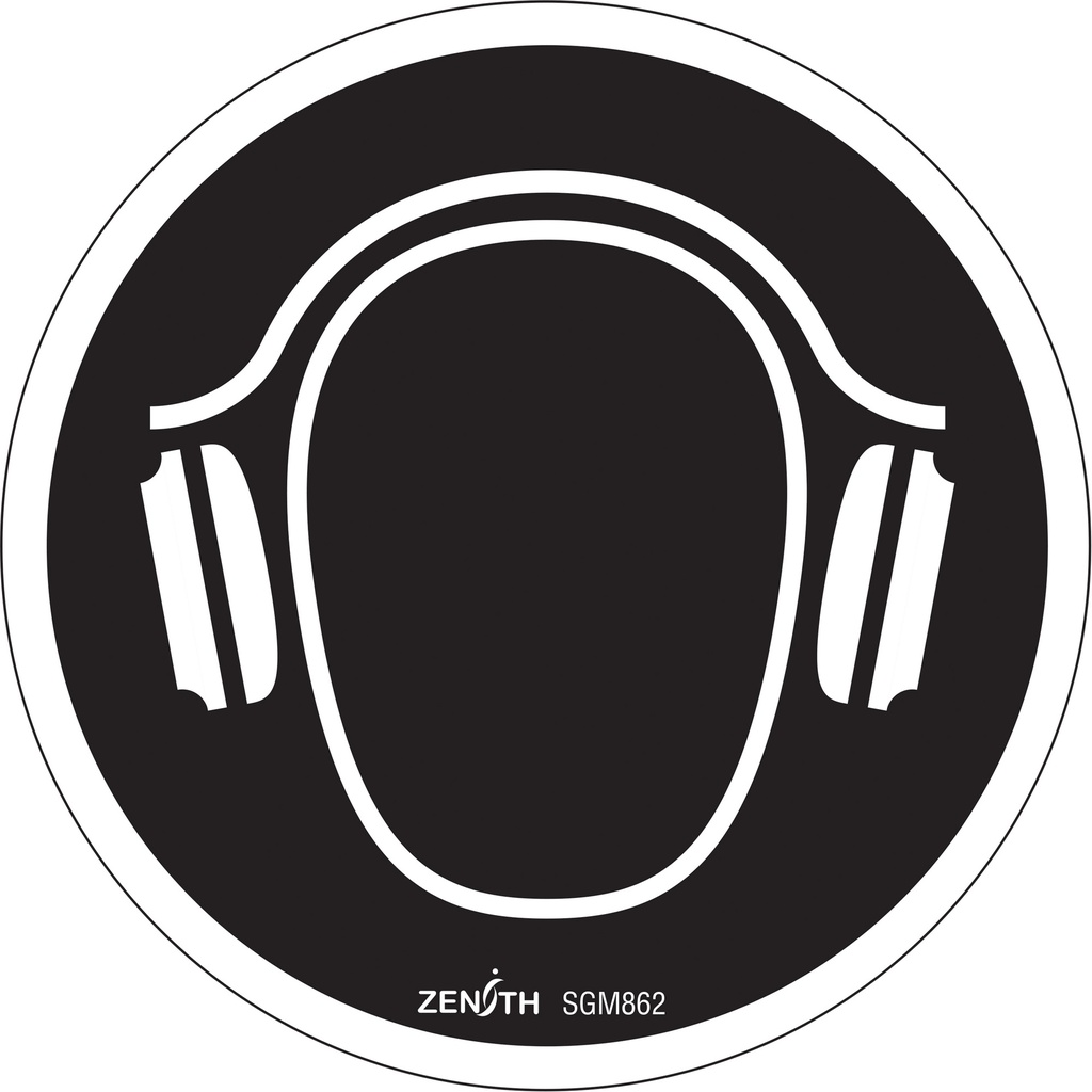 Enseigne de sécurité conforme à la CSA - Hearing Protection Required Vinyle 6" x 6"