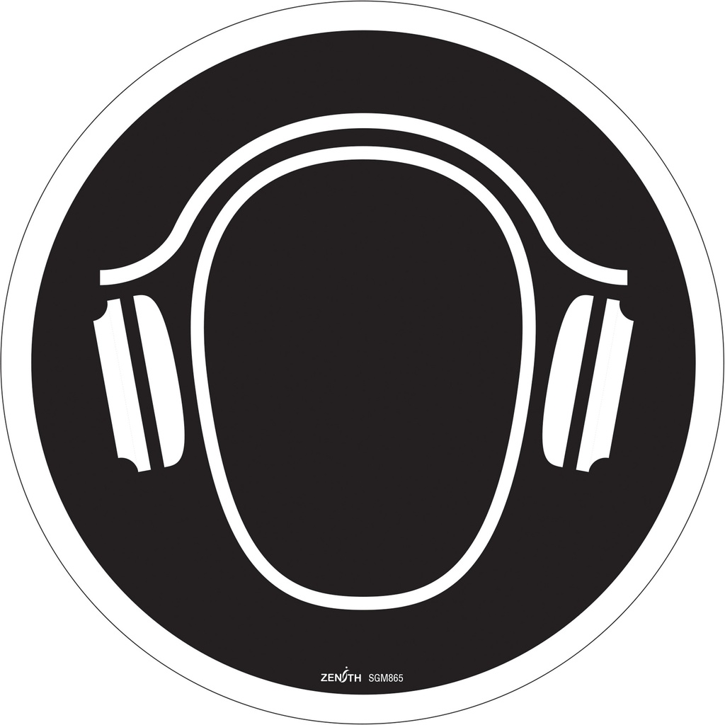 Enseigne de sécurité conforme à la CSA - Hearing Protection Required Vinyle 12" x 12"