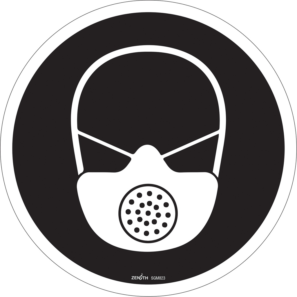 Enseigne de sécurité conforme à la CSA - Respiratory Protection Required Vinyle 12" x 12"