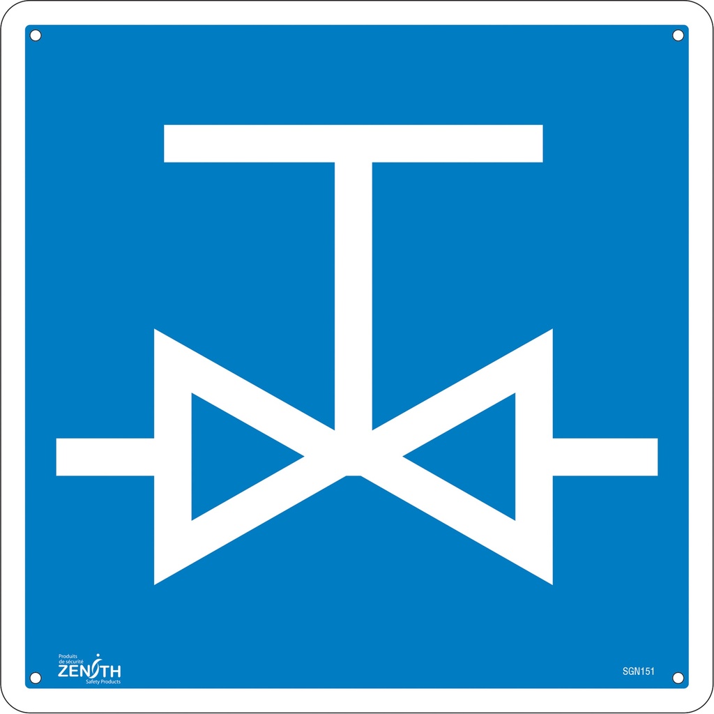 Enseigne de sécurité conforme à la CSA - Valve Plastique 12" x 12"