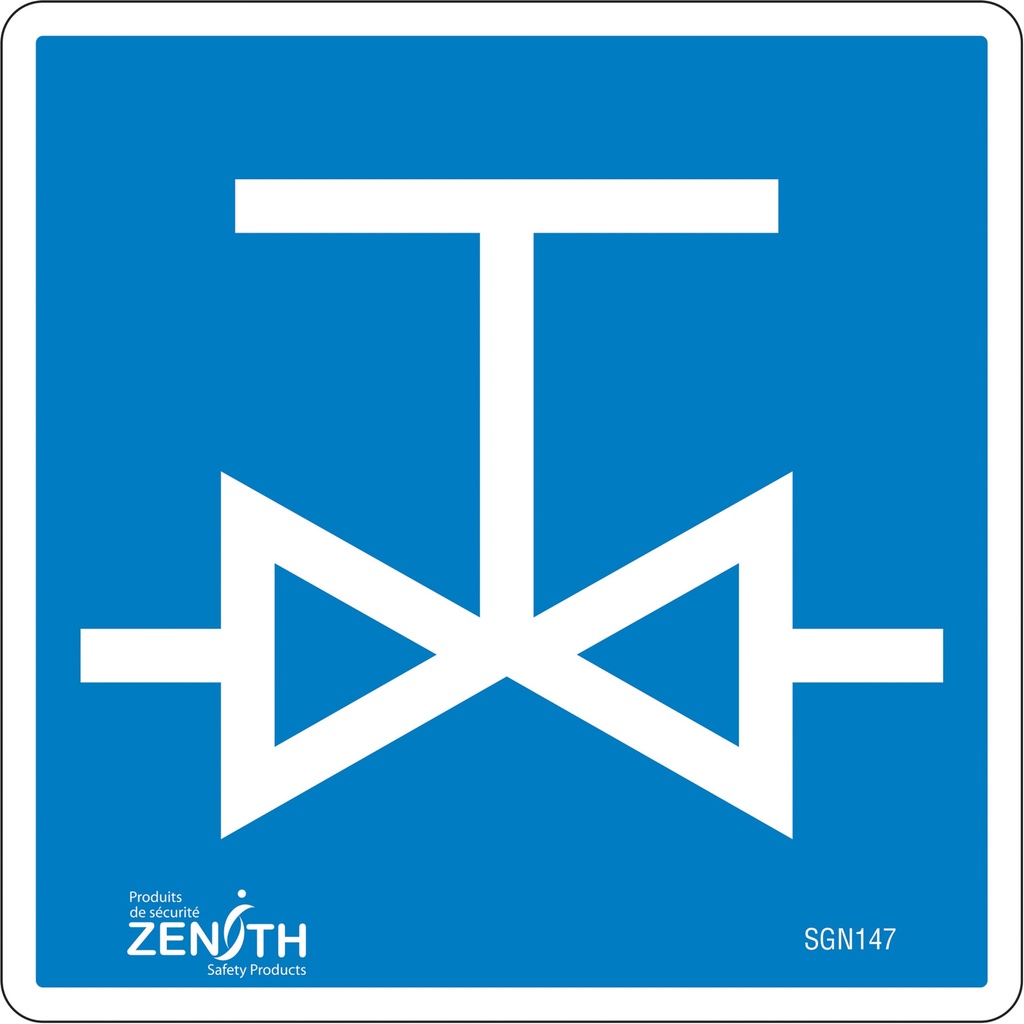 Enseigne de sécurité conforme à la CSA - Valve Vinyle 6" x 6"