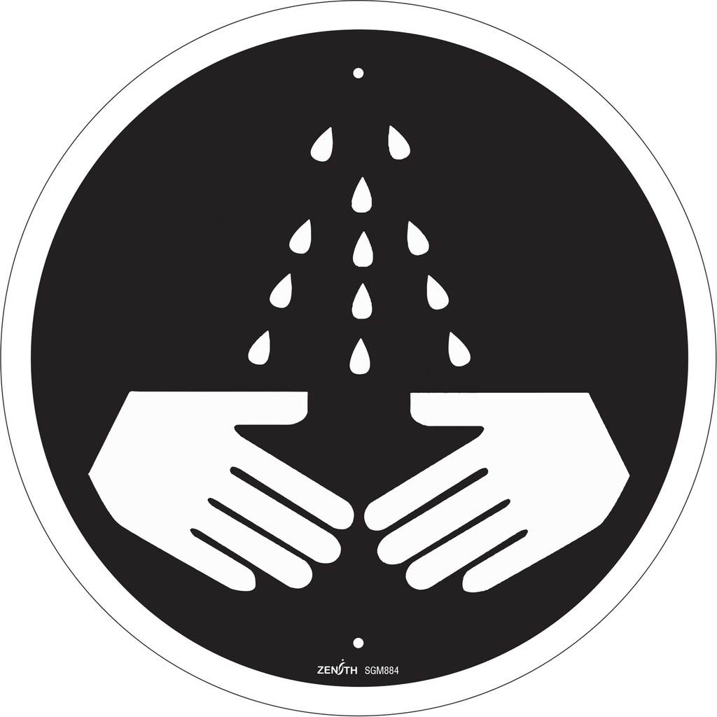 [ZEN-SGM884] Enseigne de sécurité conforme à la CSA - Wash Your Hands Plastique 12" x 12"