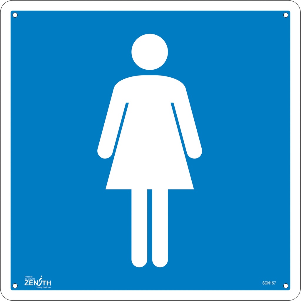 Enseigne de sécurité conforme à la CSA - Women Plastique 12" x 12"