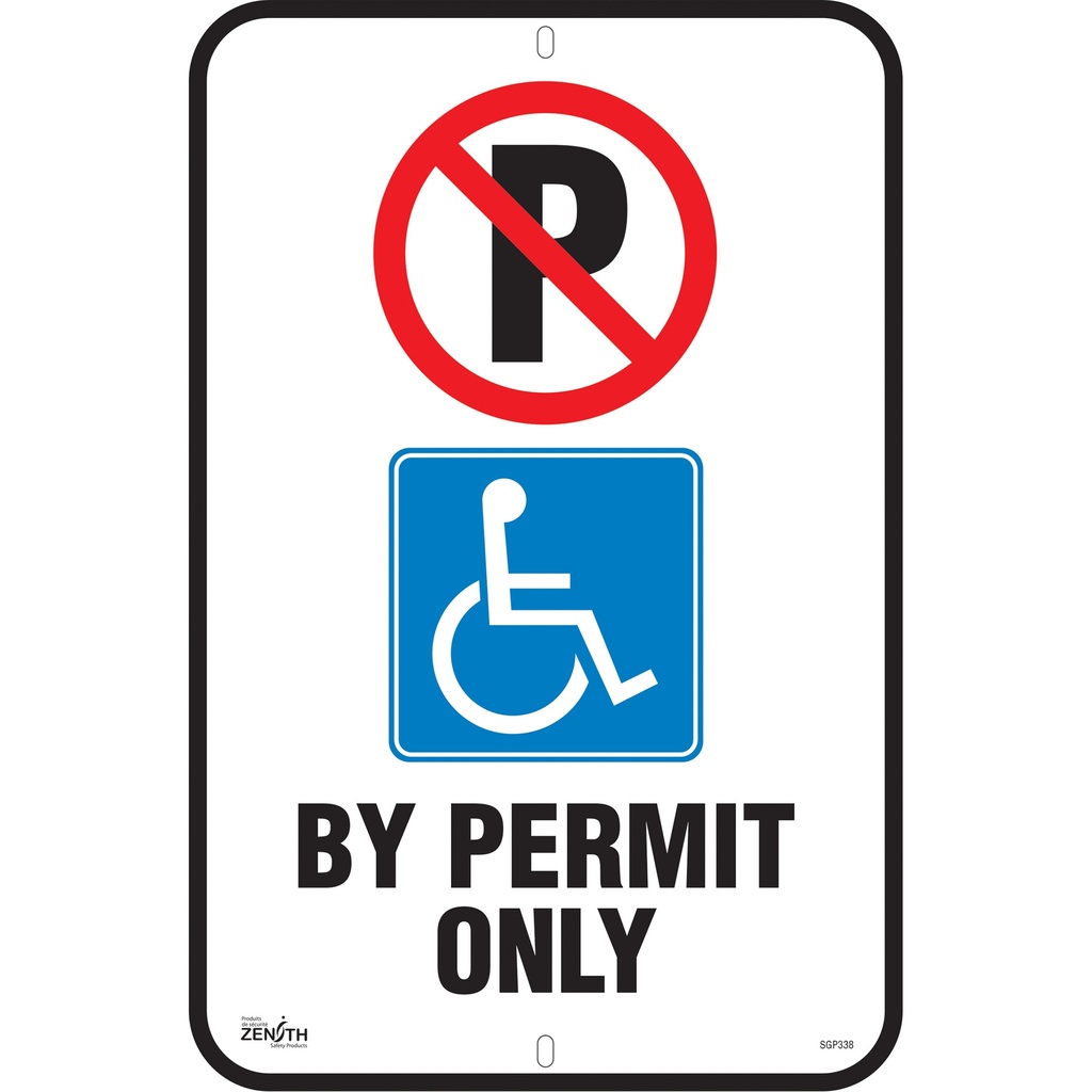 Enseigne pour le stationnement «By Permit Only» Aluminium 12" x 18"
