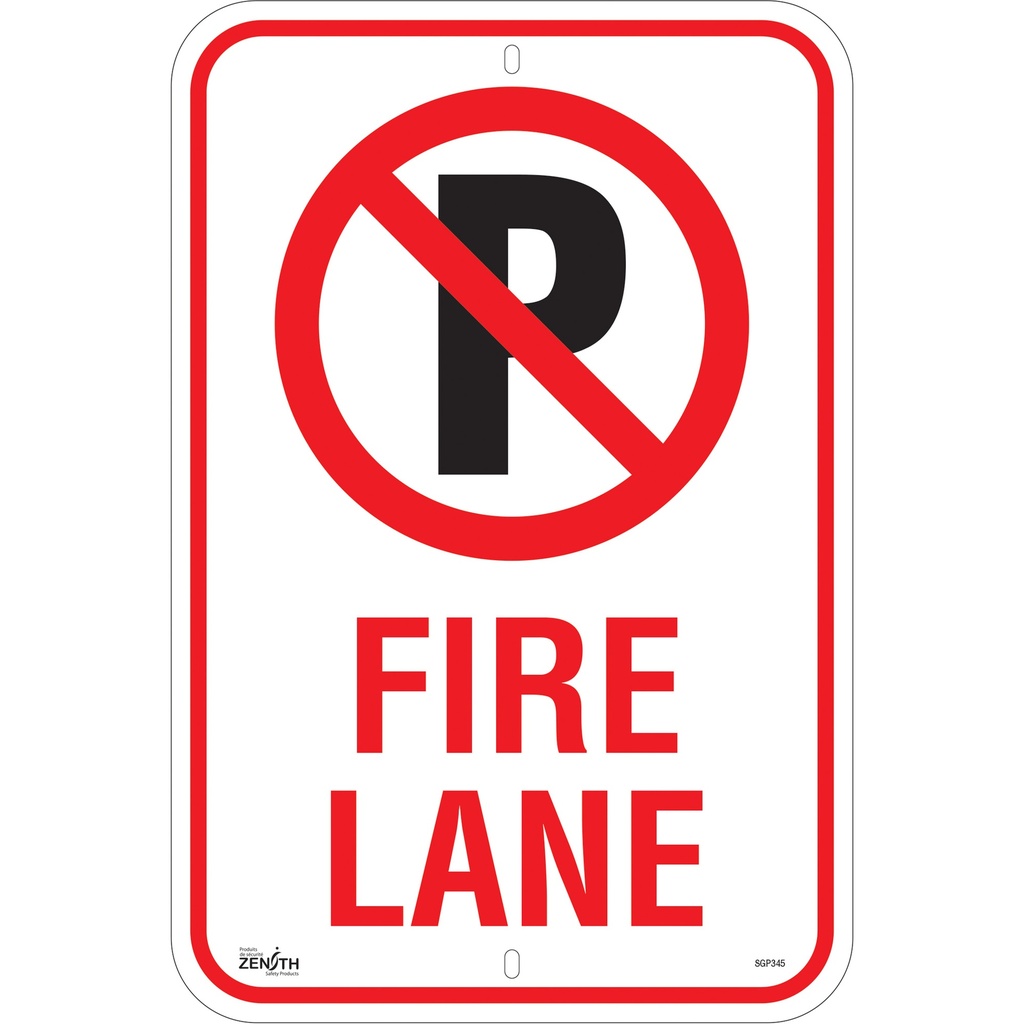 Enseigne Stationnement interdit «Fire Lane» Aluminium 12" x 18"
